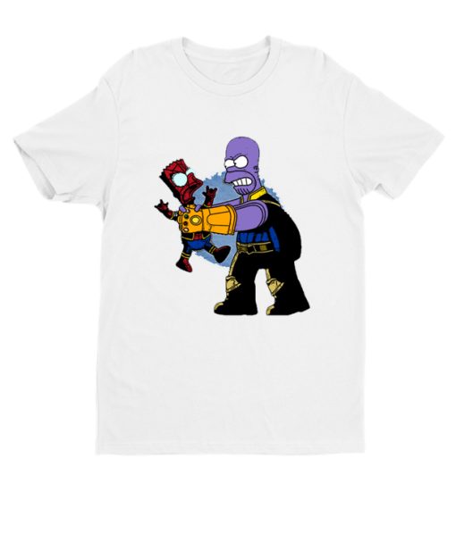 Homer Simpson Thanos Bart Spider Man Mash Parody Spoof Funny DH T-Shirt