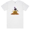 Pumpkin with black cat funny Halloween DH T-Shirt