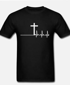 christian with cross heartbeat DH T Shirt