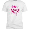 love pink splash heart adult Valentine DH T-Shirt