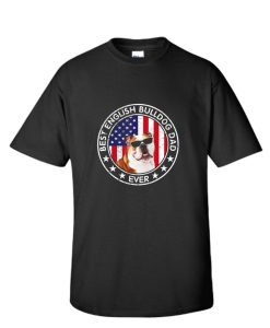 Best English Bulldog Dad American Flag DH T-Shirt