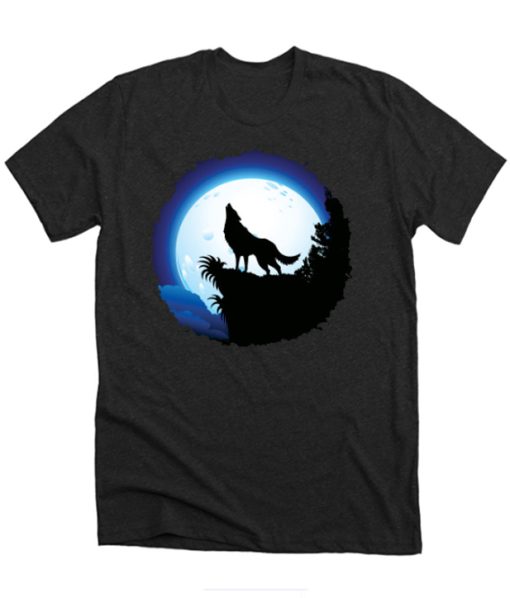 Wolf Howling at Blue Moon DH T-Shirt