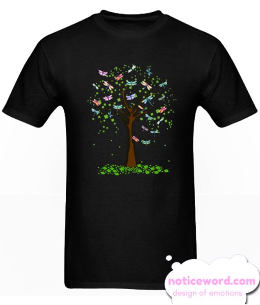 Dragonfly Tree Awesome Shamrock smooth T Shirt