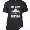 Eat Sleep Fortnite Repeat Black smooth T Shirt