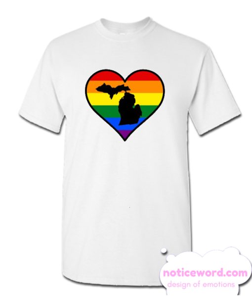 Michigan Gay Pride Heart smooth T Shirt