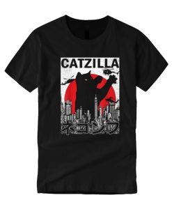 Catzilla Japanese Vintage Sunset Style Cat Kitten Lover T Shirt