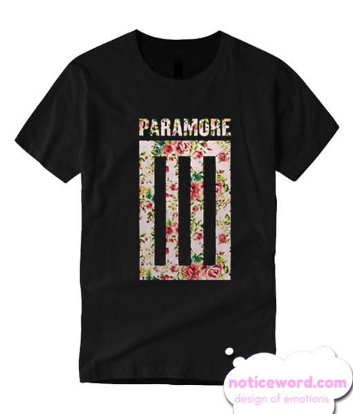 Paramore Logo Bars Floral T-Shirt