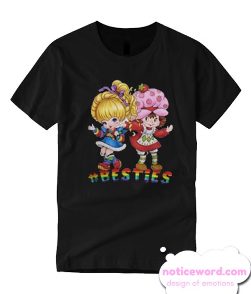 Rainbow Brite Strawberry Shortcake Besties Black T Shirt