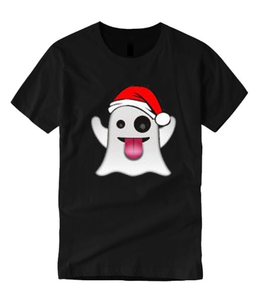 Ghost Emoji wearing Santa Claus Hat Emoji smooth T Shirt