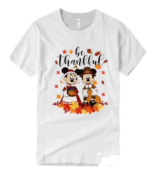 Mickey and Minnie Thankful Emoji smooth T Shirt