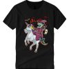 Witch Riding Unicorn Funny Halloween smooth T Shirt