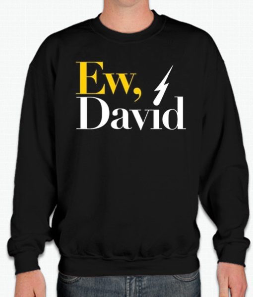 Ew, David Black smooth Sweatshirt