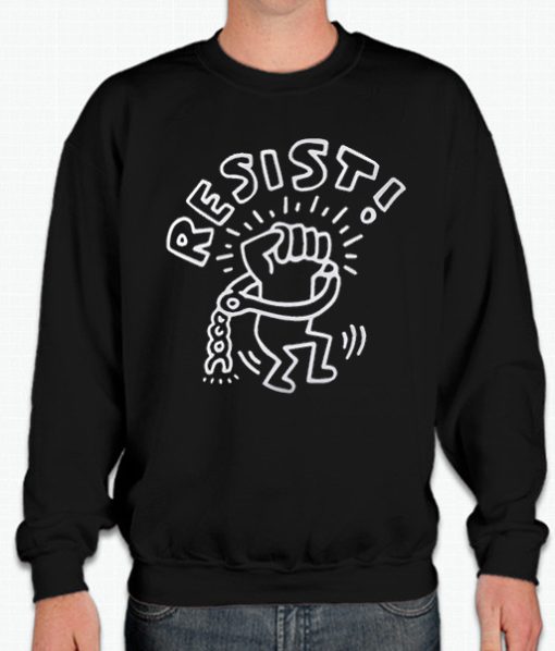 Keith Haring Resist Black smooth Sweatshirt