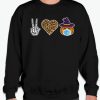 Peace Love Pumpkin Mask Halloween smooth Sweatshirt