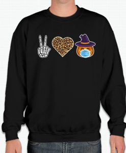 Peace Love Pumpkin Mask Halloween smooth Sweatshirt