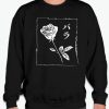Black White Rose smooth graphic Sweatshirt