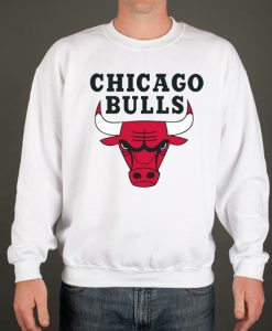 Great Chicago Bulls White smooth Sweatshirt