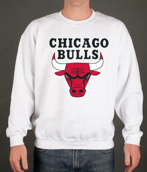 Great Chicago Bulls White smooth Sweatshirt