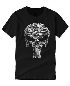Punisher Gun Skull smooth graphic T Shirt