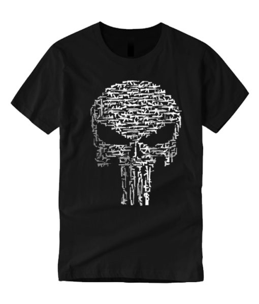 Punisher Gun Skull smooth graphic T Shirt