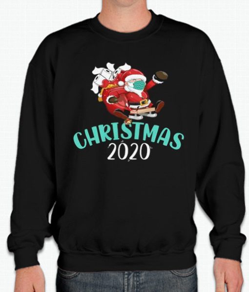 Santa With Face Mask And Toilet Paper Humor smooth Sweatshirt