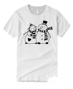 Snowman Couple Christmas smooth graphic T Shirt