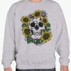 Sunflower and skull smooth graphic Sweatshirt