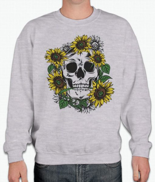 Sunflower and skull smooth graphic Sweatshirt