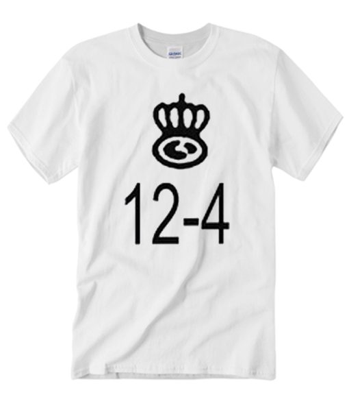 12-4 White smooth graphic T Shirt