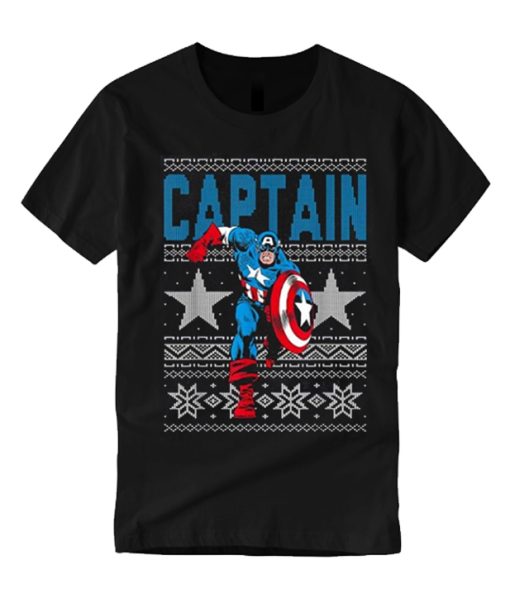 Captain America Stars Ugly Christmas smooth graphic T Shirt