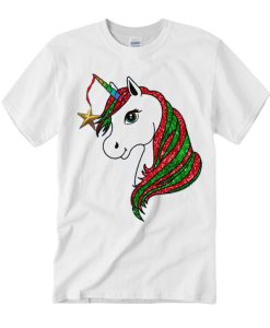 Christmas Unicorn graphic T Shirt