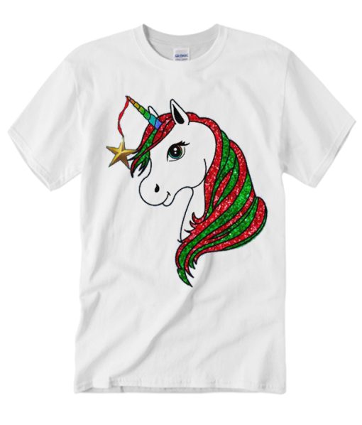 Christmas Unicorn graphic T Shirt