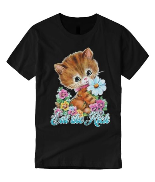 Cute Kitty Eat the Rich smooth graphic T Shirt