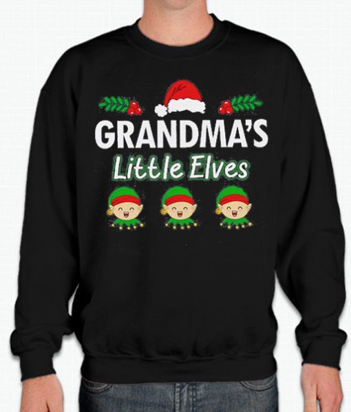 Grandma Little ELF Christmas smooth graphic Sweatshirt