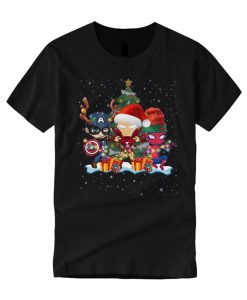 Little Christmas Super Heroes smooth graphic T Shirt