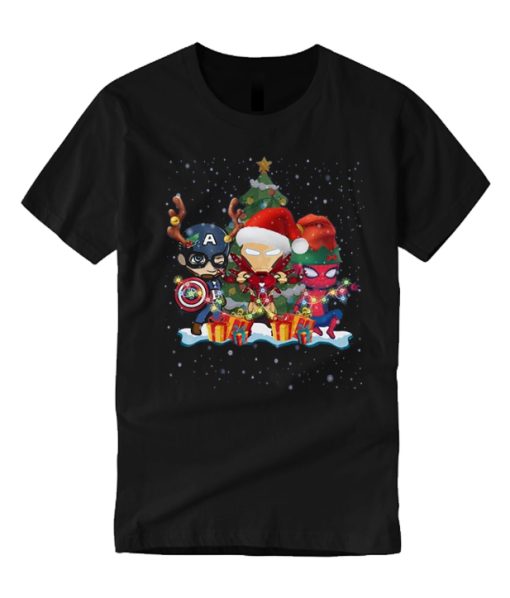 Little Christmas Super Heroes smooth graphic T Shirt