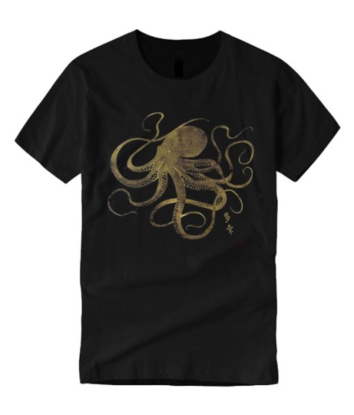 Octopus Japanese Calligraphy graphic T Shirt