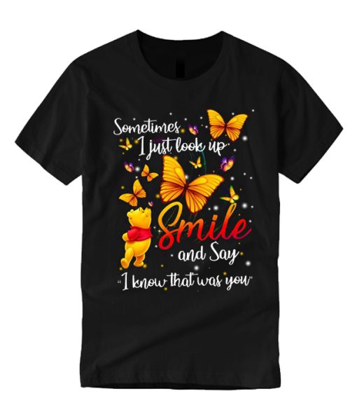 Pooh and butterfly smooth graphic T Shirt