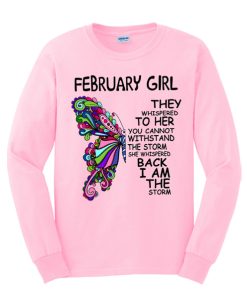 Butterfly February Girl smooth Sweatshirt