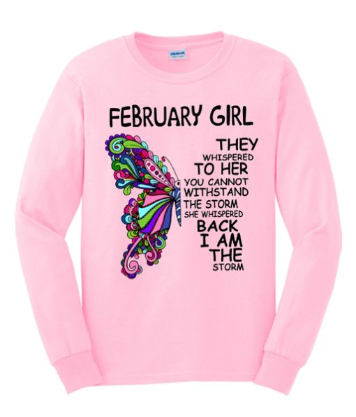 Butterfly February Girl smooth Sweatshirt