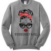 February girl wears glassess and red bandana smooth Sweatshirt