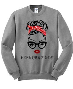 February girl wears glassess and red bandana smooth Sweatshirt