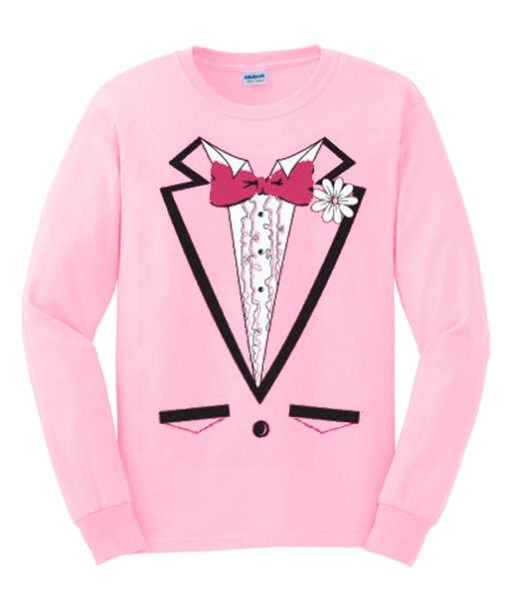 Pink Tuxedo smooth Sweatshirt