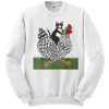 Tuxedo Cat Riding a Chicken smooth Sweatshirt