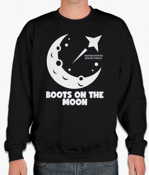 United States Space Force Boots On The Moon graphic Sweatshirt