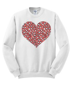 Red Leopard Heart Valentine smooth Sweatshirt