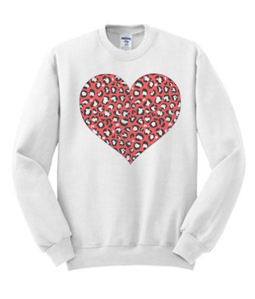 Red Leopard Heart Valentine smooth Sweatshirt