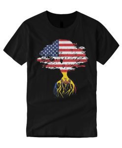 American Flag Moldovan Roots T Shirt