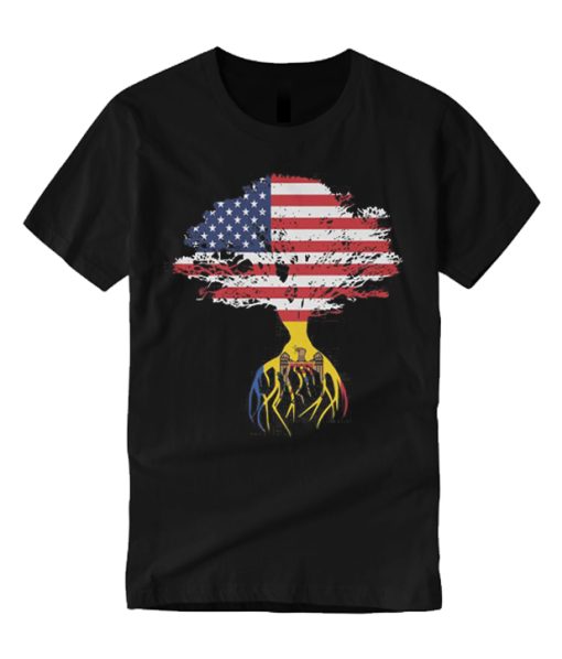 American Flag Moldovan Roots T Shirt