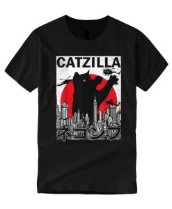 Catzilla Vintage Japanese Cat Kitten Lover T Shirt